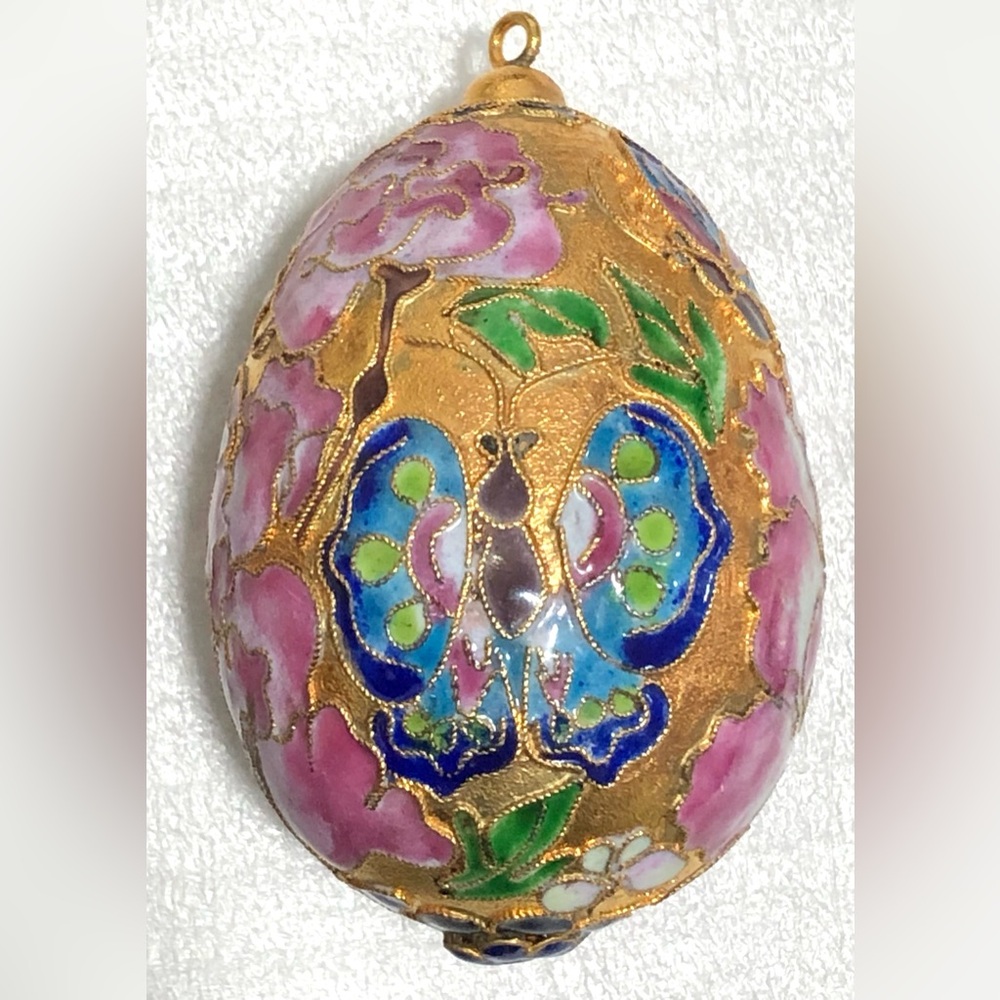 Vintage Cloisonne Egg Shaped Ornament